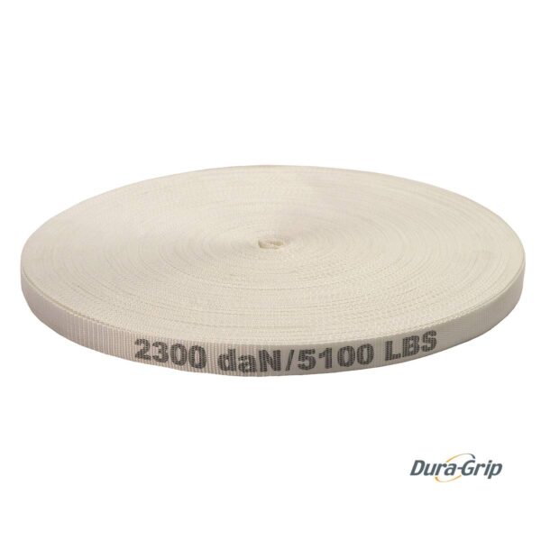 32 mm H/Duty Woven Polyester - White - 125M / Roll - 2300Kg B/S