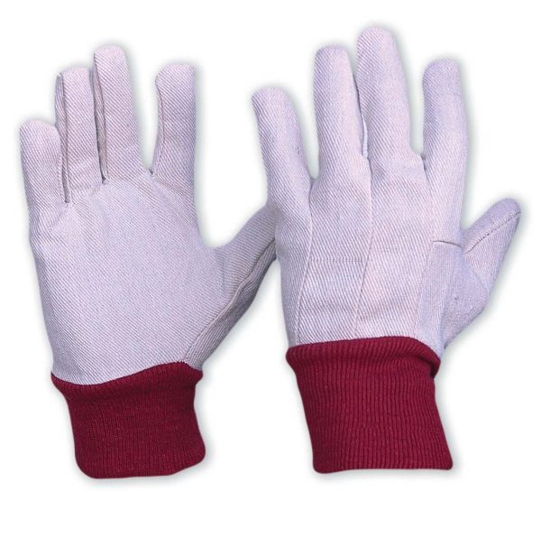 Cotton Drill Glove - Red Cuff - Small