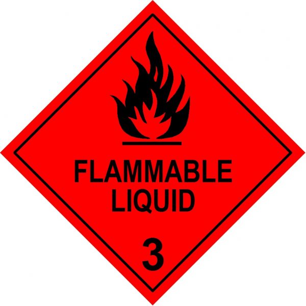 DANGEROUS GOODS LABEL "FLAMMABLE LIQUID 3"
