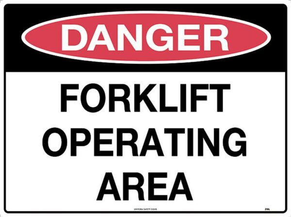 Forklifts In Use Wall Sign
